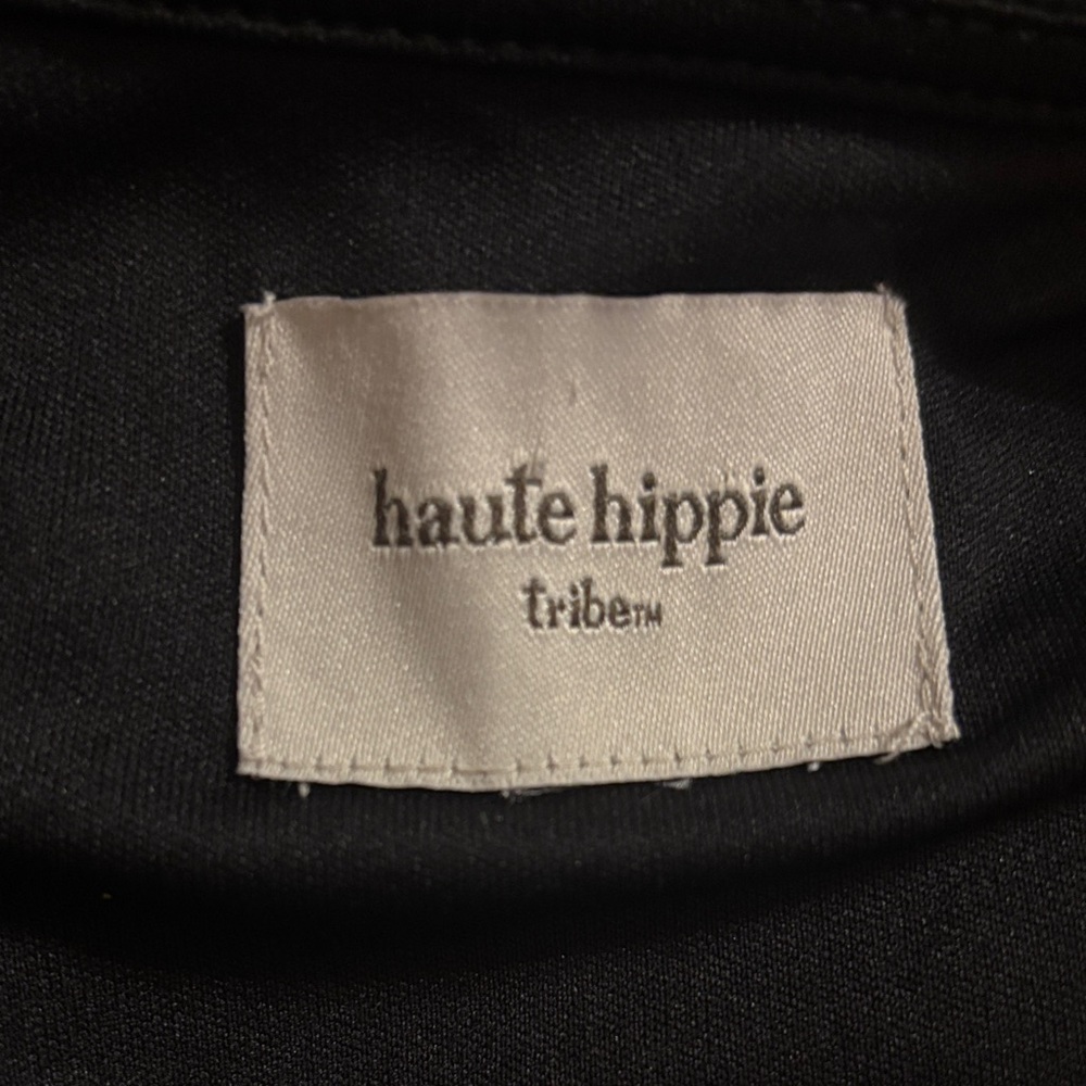 Haute Hippie Black Midi Dress with Embellishments - Picture 6 of 9